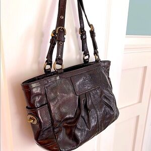 Coach Dark Brown Leather Shoulder Bag